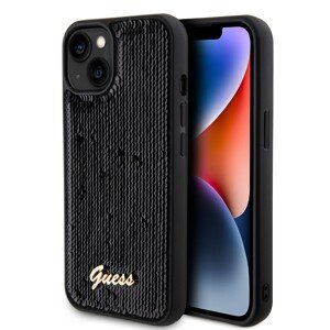 Zadní kryt Guess Sequin Script Logo pro iPhone 13 Black