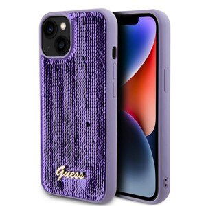 Zadní kryt Guess Sequin Script Logo pro iPhone 13 Purple