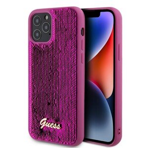 Zadní kryt Guess Sequin Script Logo pro iPhone 12 - 12 Pro Magenta