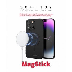 Zadní kryt Swissten Soft Joy Magstick pro iphone 15 Pro Max černý