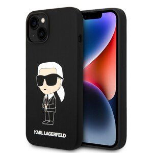 Karl Lagerfeld Liquid Silicone Ikonik NFT Zadní Kryt pro iPhone 15 Black