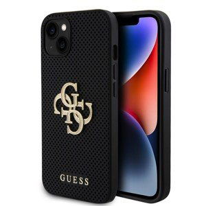 Guess PU Perforated 4G Glitter Metal Logo Zadní Kryt pro iPhone 13 Black