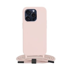 Kryt Techsuit iPhone 15 Pro pudrový se šňůrkou 109821 (pouzdro neboli obal na mobil iPhone 15 Pro)