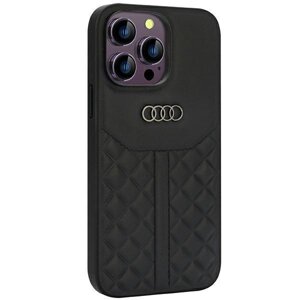 Audi Genuine Leather Zadní Kryt pro iPhone 14 Pro Max Black