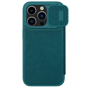 Nillkin Qin Book PRO Plain Leather Pouzdro pro Apple iPhone 15 Pro Exuberant Green