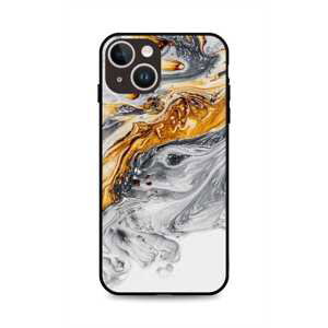 Kryt TopQ LUXURY iPhone 15 pevný Marble šedo-zlatý 111298 (pouzdro neboli obal na mobil iPhone 15)