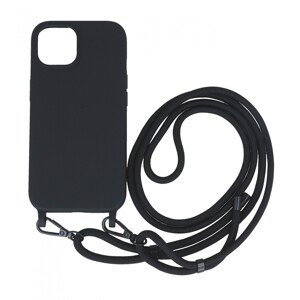 Kryt TopQ Simple iPhone 13 černý se šňůrkou 111379 (pouzdro neboli obal na mobil iPhone 13)