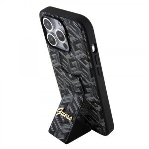 Guess PU Grip Stand G Cube Zadní Kryt pro iPhone 15 Pro Max Black