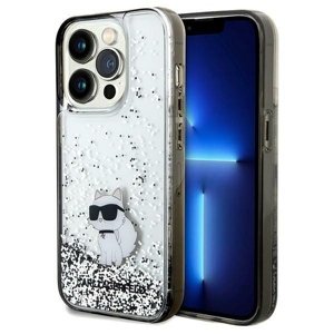 Originální pouzdro KARL LAGERFELD hardcase Liquid Glitter Choupette KLHCP14XLKCNSK pro Iphone 14 Pro Max Transparent