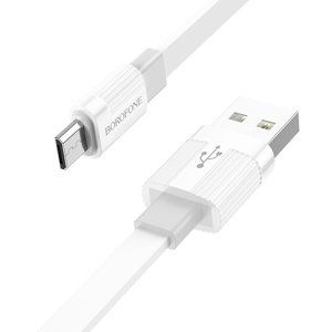 Borofone kabel BX89 Union - USB na Micro USB - 2,4A 1 metr bílo-šedý