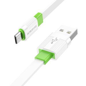 Borofone kabel BX89 Union - USB na Micro USB - 2,4A 1 metr bílo-zelený