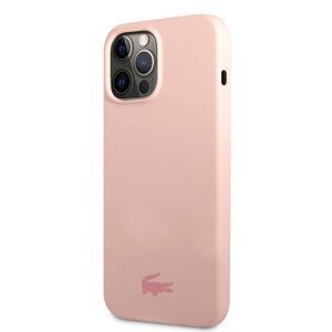 Zadní kryt Lacoste Liquid Silicone Glossy Printing Logo pro iPhone 13 Pro Pink