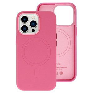 Pouzdro Leather MagSafe pro Iphone 15 Pro Pink
