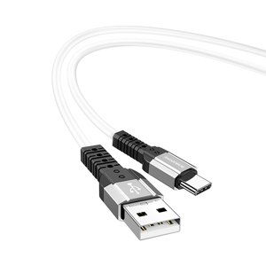 Borofone kabel BX64 Special Silicone - USB na typ C - 3A 1 metr bílý
