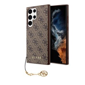 Guess 4G Charms Zadní Kryt pro Samsung Galaxy S24 Ultra Brown