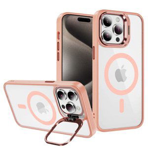 Tel Protect Kickstand Magsafe pouzdro pro Iphone 15 Pro světle růžové