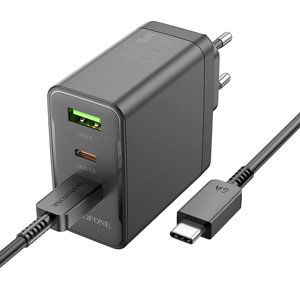 Rychlonabíječka Borofone BN12 vč. datového kabelu USB-C 65W černá