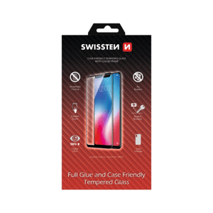 Tvrzené sklo Swissten full glue, color frame, case friendly pro Xiaomi 14 černé