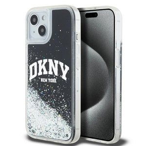 Originální pouzdro DKNY hardcase Liquid Glitter Big Logo DKHCP15SLBNAEK pro iPhone 13-14-15 black