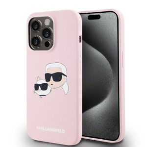 Karl Lagerfeld Liquid Silicone Double Heads Magsafe Zadní Kryt pro iPhone 14 Pro Max Pink