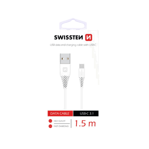 Datový kabel Swissten USB-C (Type-C) 1.5 m bílý 41817