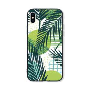 Kryt TopQ LUXURY iPhone XS pevný Green Leaves 48854 (pouzdro neboli obal na mobil iPhone XS)