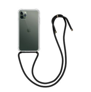 Kryt TopQ iPhone 11 Pro silikon s černou šňůrkou průhledný 49692 (pouzdro neboli obal na mobil iPhone 11 Pro)