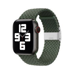 Pletený řemínek TopQ Braid pro Apple Watch 3-4-5-6-SE 38-40mm zelený 60355