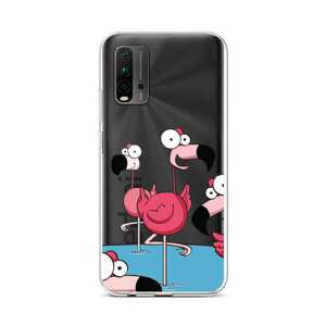 Kryt TopQ Xiaomi Redmi 9T silikon Cartoon Flamingos 65134 (pouzdro neboli obal na mobil Xiaomi Redmi 9T)