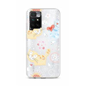 Kryt TopQ Xiaomi Redmi 10 silikon Happy Cats 66534 (pouzdro neboli obal na mobil Xiaomi Redmi 10)