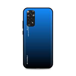 Kryt TopQ LUXURY Xiaomi Redmi Note 11 pevný duhový modrý 67335 (pouzdro neboli obal na mobil Xiaomi Redmi Note 11)