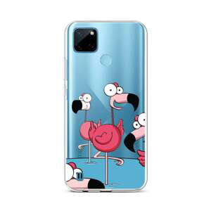 Kryt TopQ Realme C21Y silikon Cartoon Flamingos 69929 (pouzdro neboli obal na mobil Realme C21Y)