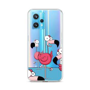 Kryt TopQ Realme 9 Pro+ silikon Cartoon Flamingos 73225 (pouzdro neboli obal na mobil Realme 9 Pro+)