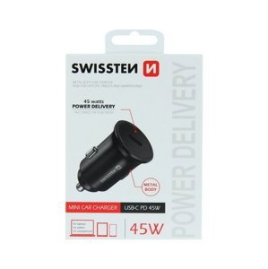 Rychlonabíječka do auta Swissten USB-C 45Wčerná 75275