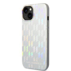 Karl Lagerfeld Iridescent Monogram Zadní Kryt pro iPhone 14 Plus Silver