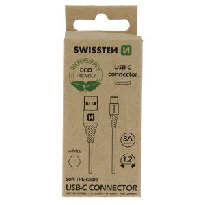 Datový kabel swissten usb/usb-c  bílý 1,2m  (eco balení)