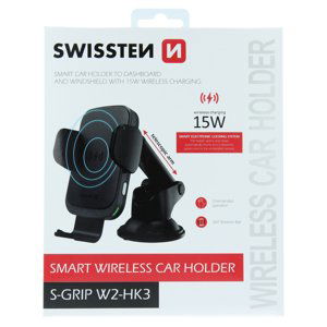 Smart držák do auta s bezdrátovým nabíjením swissten 15w s-grip w2-hk3