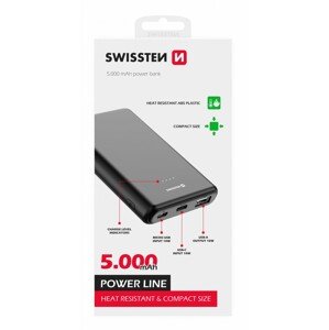 Swissten power line power bank 5000 mah 10w black