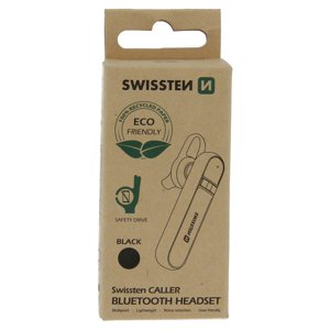 Bluetooth headset swissten caller černý(eco balení)