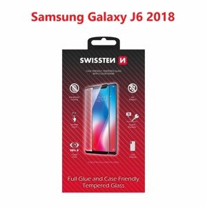 Sklo swissten full glue, color frame, case friendly samsung j600 galaxy j6 2018 černé