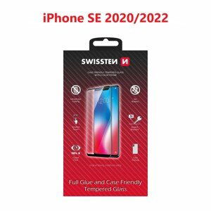 Sklo swissten full glue, color frame, case friendly apple iphone se 2020/se 2022 černé