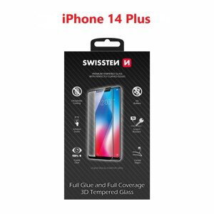 Sklo swissten ultra durable 3d full glue glass apple iphone 14 plus černé