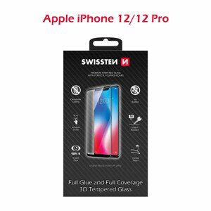 Sklo swissten ultra durable 3d full glue glass apple iphone 12/12 pro černé