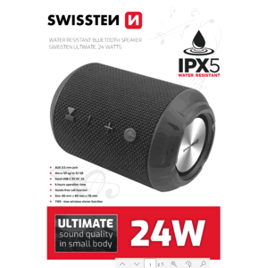 Bluetooth reproduktor swissten ultimate 24w černý