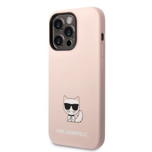 Karl Lagerfeld Liquid Silicone Choupette Zadní Kryt pro iPhone 14 Pro Max Pink