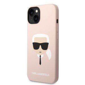 Karl Lagerfeld MagSafe Kompatibilní Kryt Liquid Silicone Karl Head pro iPhone 14 Plus Pink