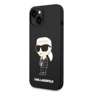 Karl Lagerfeld Liquid Silicone Ikonik NFT Zadní Kryt pro iPhone 14 Plus Black