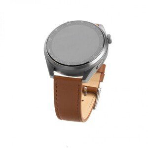 Kožený řemínek FIXED Leather Strap s Quick Release 20mm pro smartwatch, hnědý