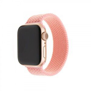 Elastický nylonový řemínek FIXED Nylon Strap pro Apple Watch 42/44/45/49mm, velikost L, růžový