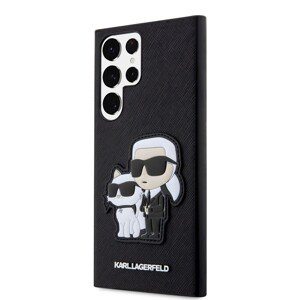 Karl Lagerfeld PU Saffiano Karl and Choupette NFT Zadní Kryt pro Samsung Galaxy S23 Ultra Black